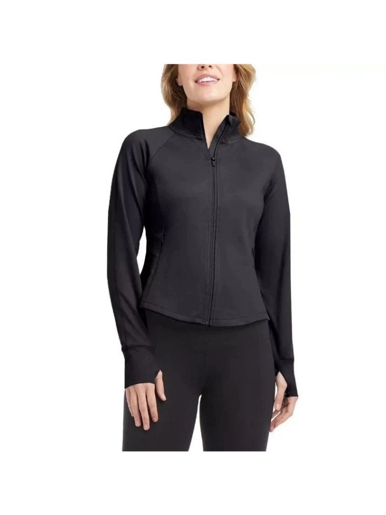 Nwt Jockey Women's S Black Full-Zip Yoga Jacket G2213